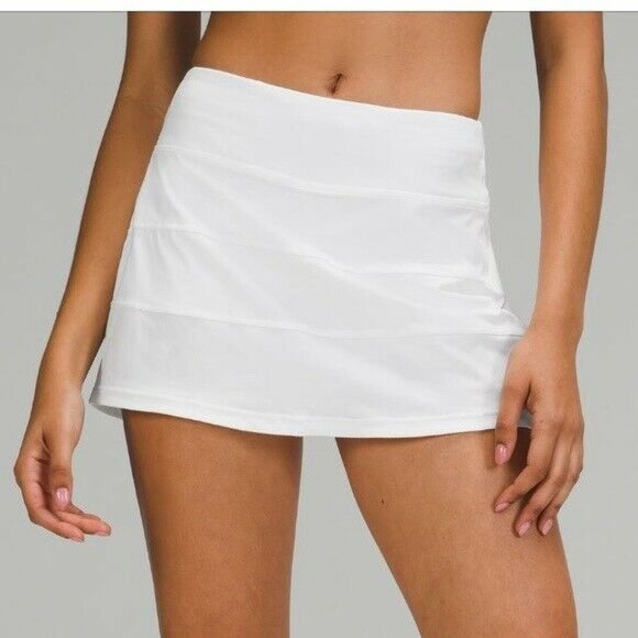 lululemon athletica Dresses & Skirts - LULULEMON Pace Rival stretch tennis Skirt golf skort    white  sz 4  Perfect